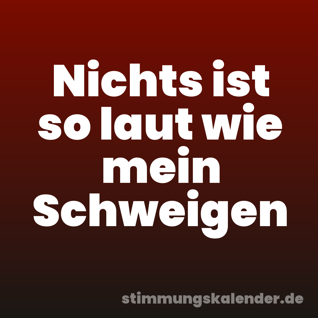 Nichts ist so laut wie mein Schweigen