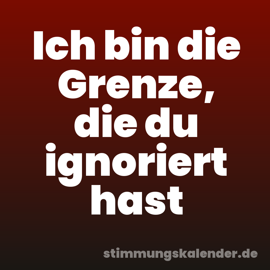 Ich bin die Grenze, die du ignoriert hast