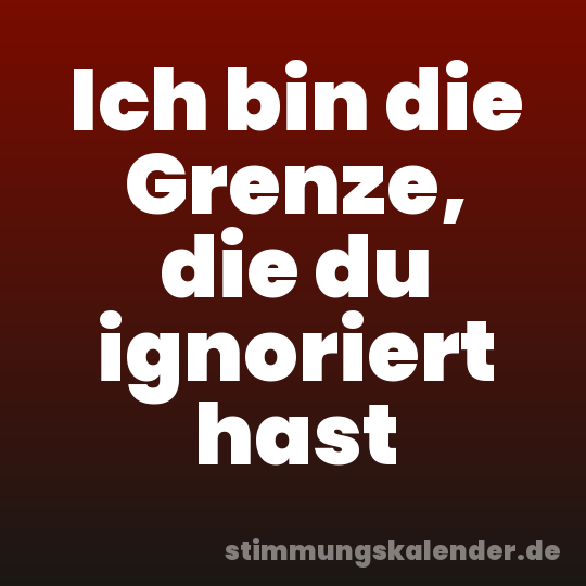 Ich bin die Grenze, die du ignoriert hast