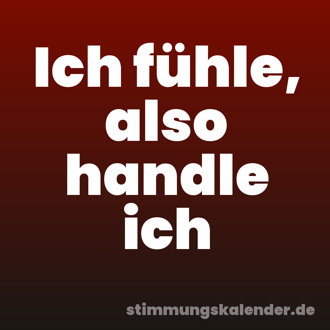 Ich fühle, also handle ich