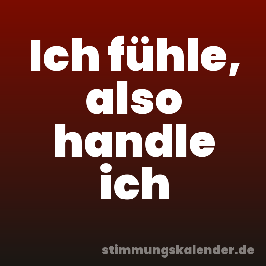 Ich fühle, also handle ich