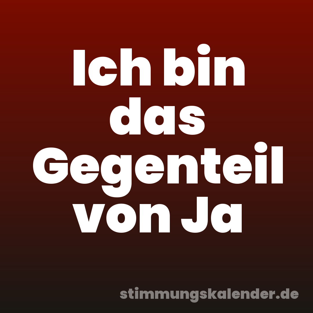 Ich bin das Gegenteil von Ja