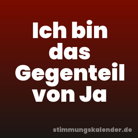 Ich bin das Gegenteil von Ja