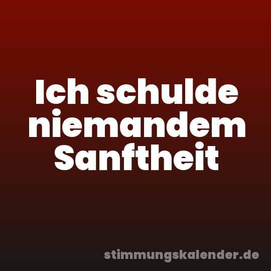 Ich schulde niemandem Sanftheit