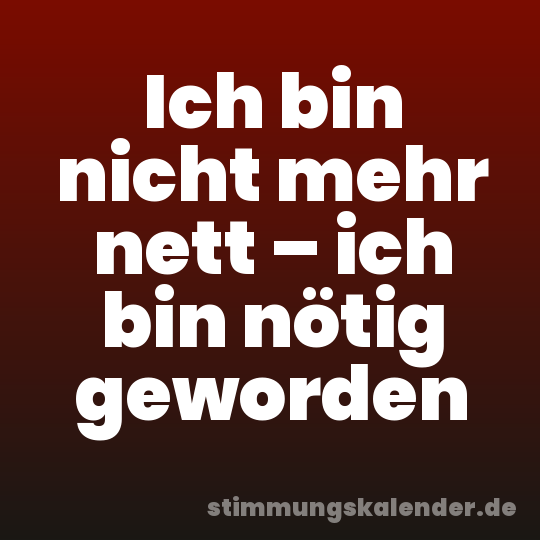 Ich bin nicht mehr nett – ich bin nötig geworden
