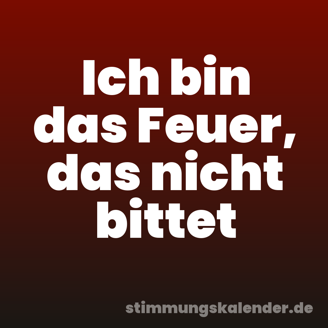 Ich bin das Feuer, das nicht bittet