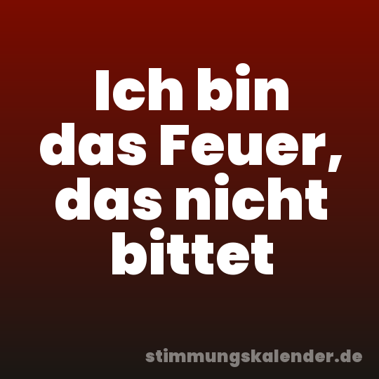 Ich bin das Feuer, das nicht bittet