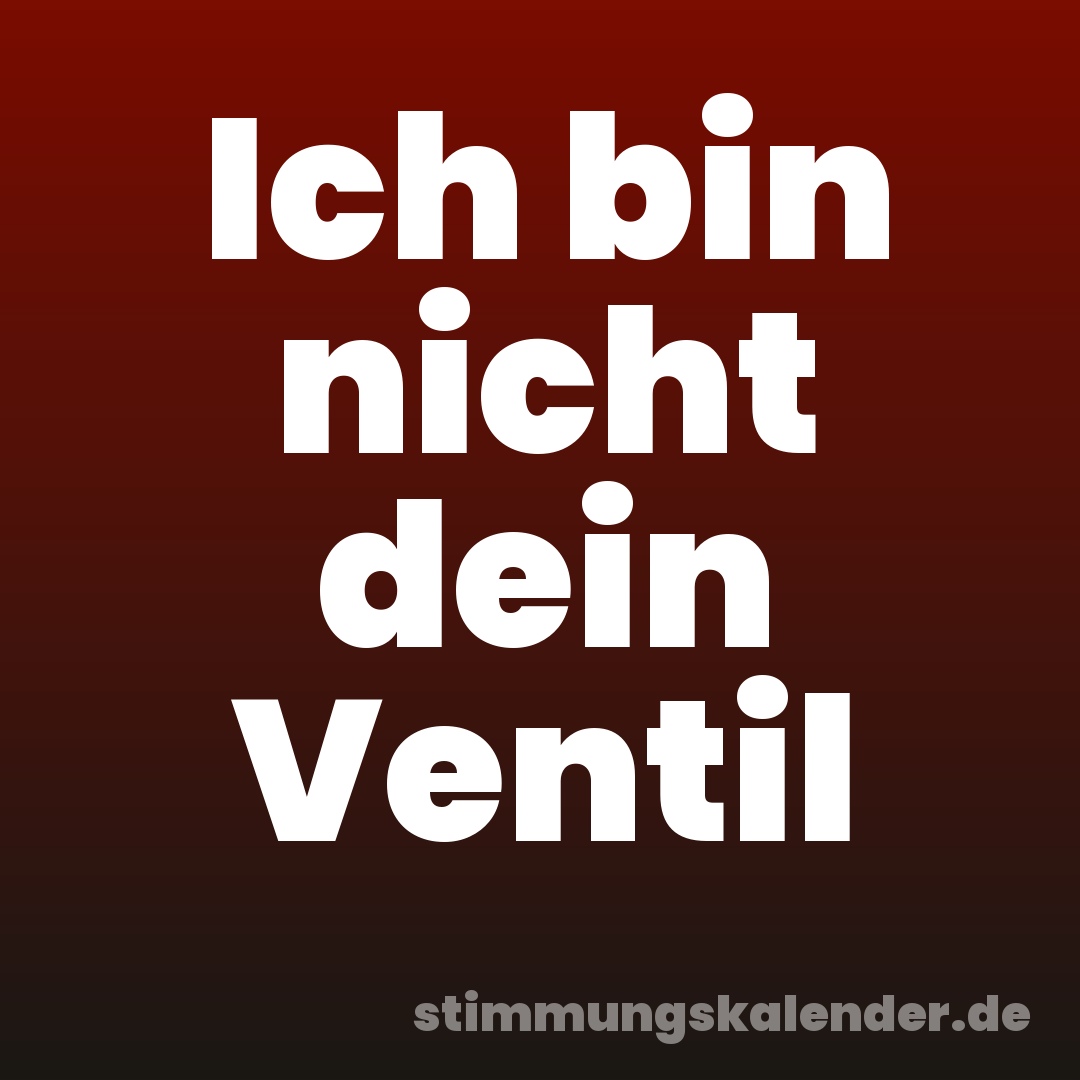 Ich bin nicht dein Ventil