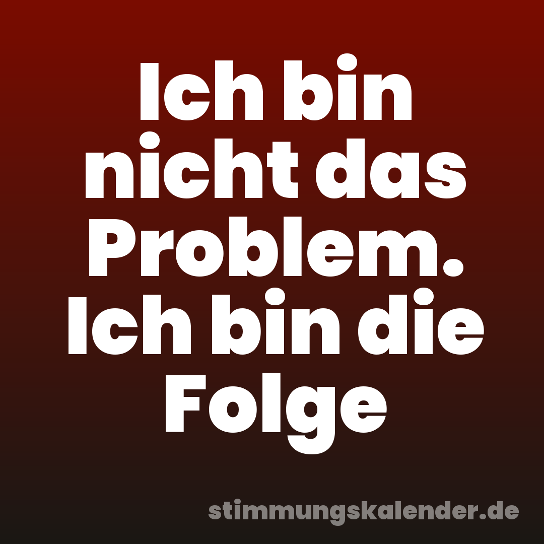 Ich bin nicht das Problem. Ich bin die Folge