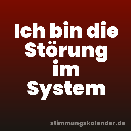 Ich bin die Störung im System
