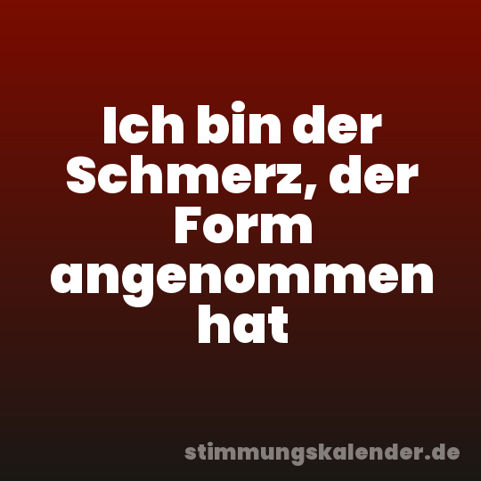 Ich bin der Schmerz, der Form angenommen hat