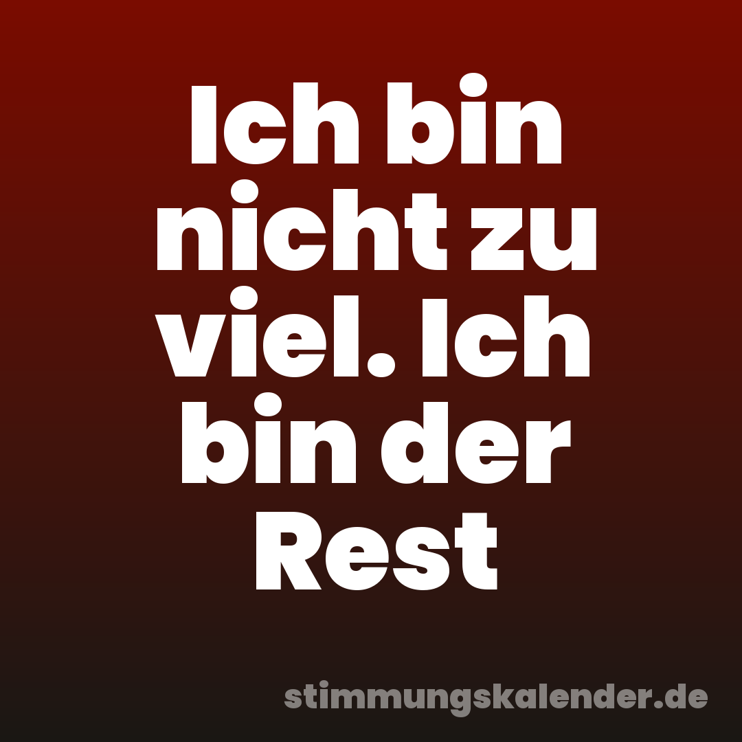 Ich bin nicht zu viel. Ich bin der Rest