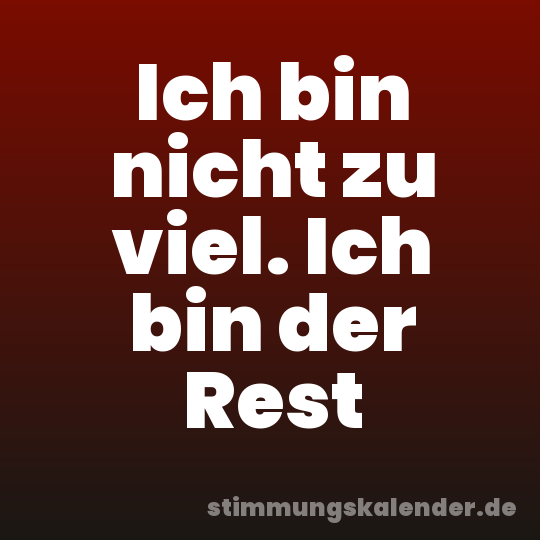 Ich bin nicht zu viel. Ich bin der Rest