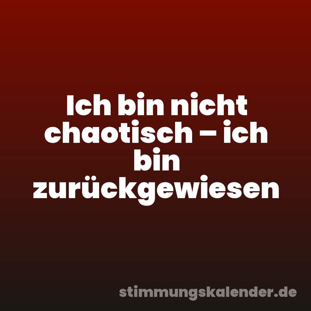 Ich bin nicht chaotisch – ich bin zurückgewiesen