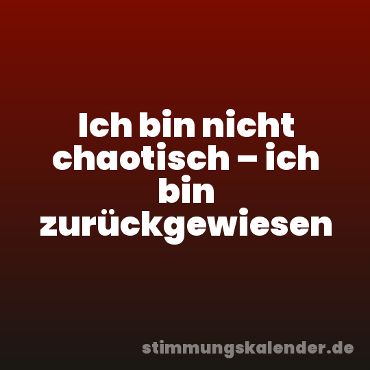 Ich bin nicht chaotisch – ich bin zurückgewiesen