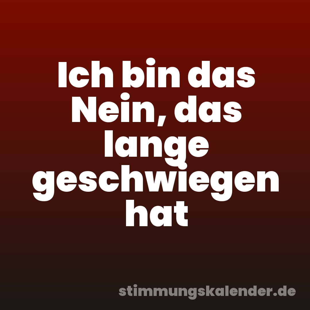 Ich bin das Nein, das lange geschwiegen hat