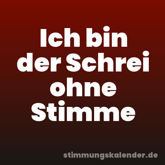 Ich bin der Schrei ohne Stimme