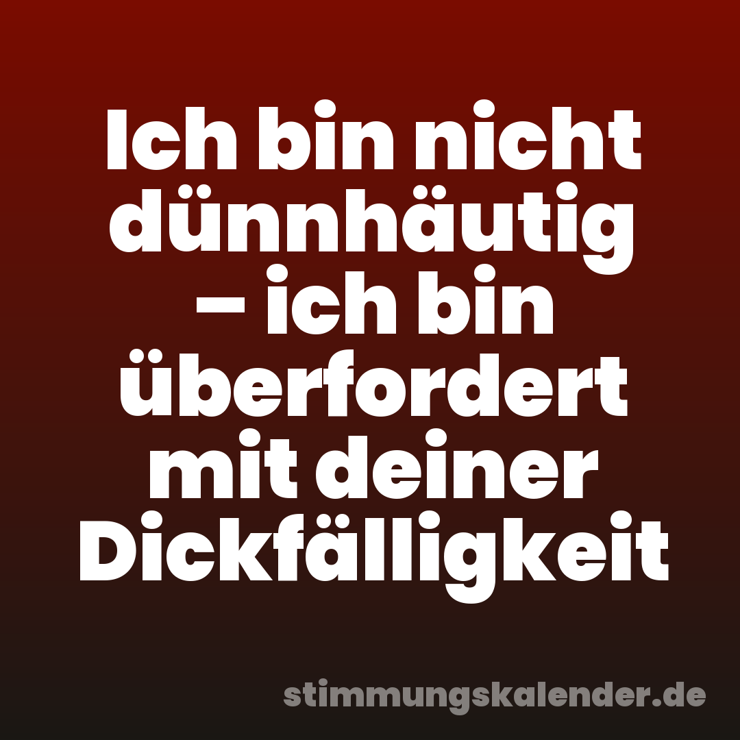Ich bin nicht dünnhäutig – ich bin überfordert mit deiner Dickfälligkeit
