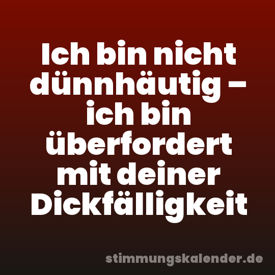 Ich bin nicht dünnhäutig – ich bin überfordert mit deiner Dickfälligkeit