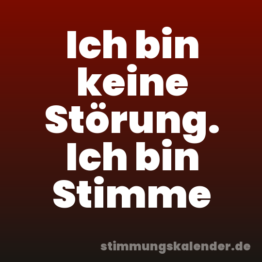 Ich bin keine Störung. Ich bin Stimme