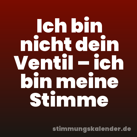 Ich bin nicht dein Ventil – ich bin meine Stimme