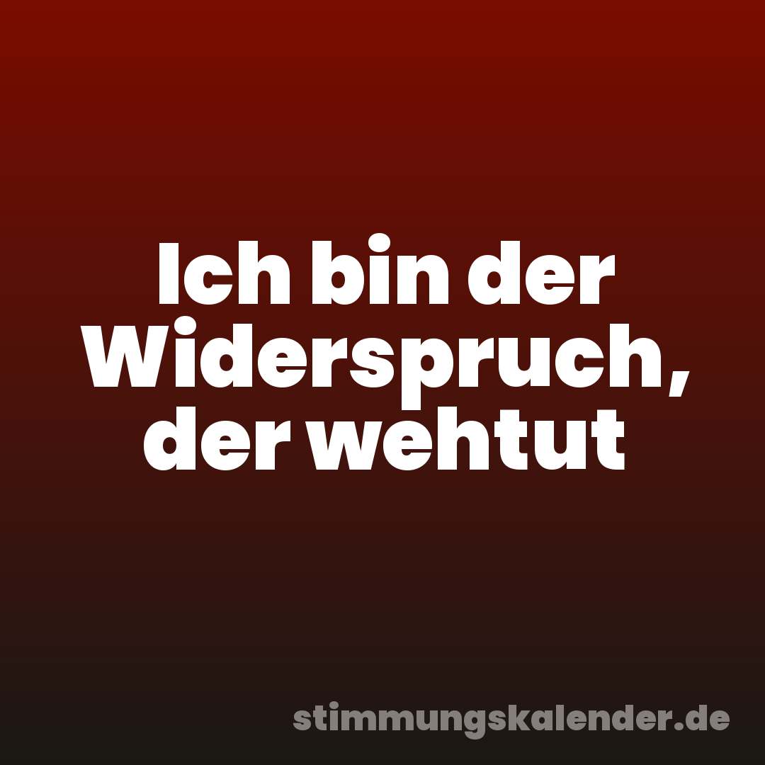 Ich bin der Widerspruch, der wehtut