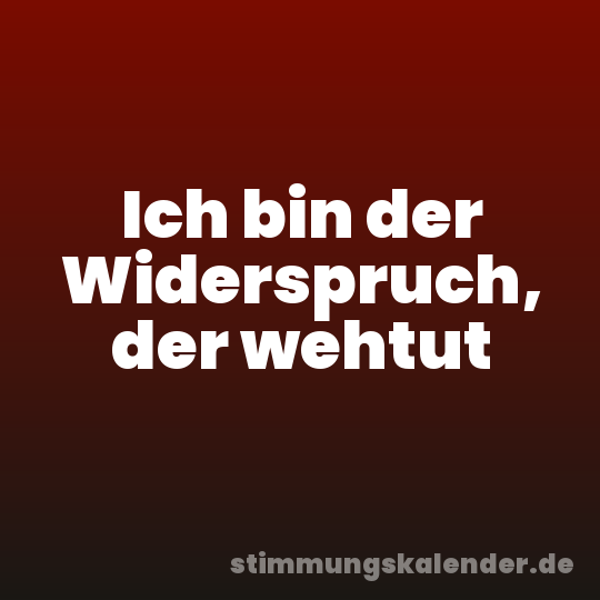 Ich bin der Widerspruch, der wehtut
