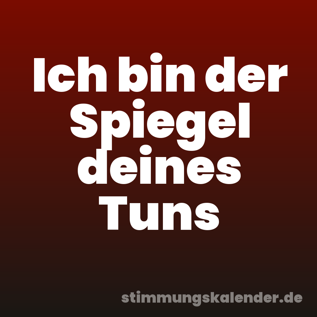 Ich bin der Spiegel deines Tuns