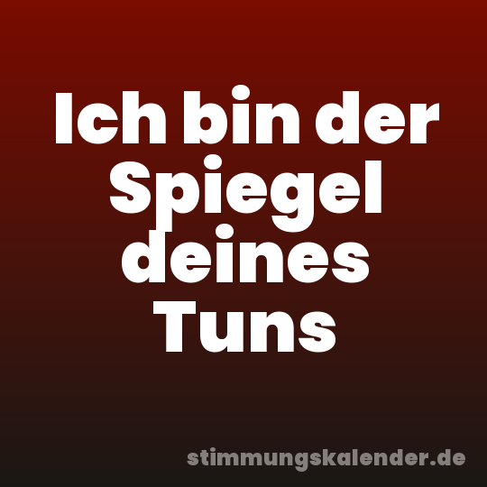 Ich bin der Spiegel deines Tuns