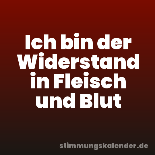 Ich bin der Widerstand in Fleisch und Blut