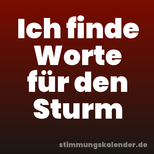 Ich finde Worte für den Sturm