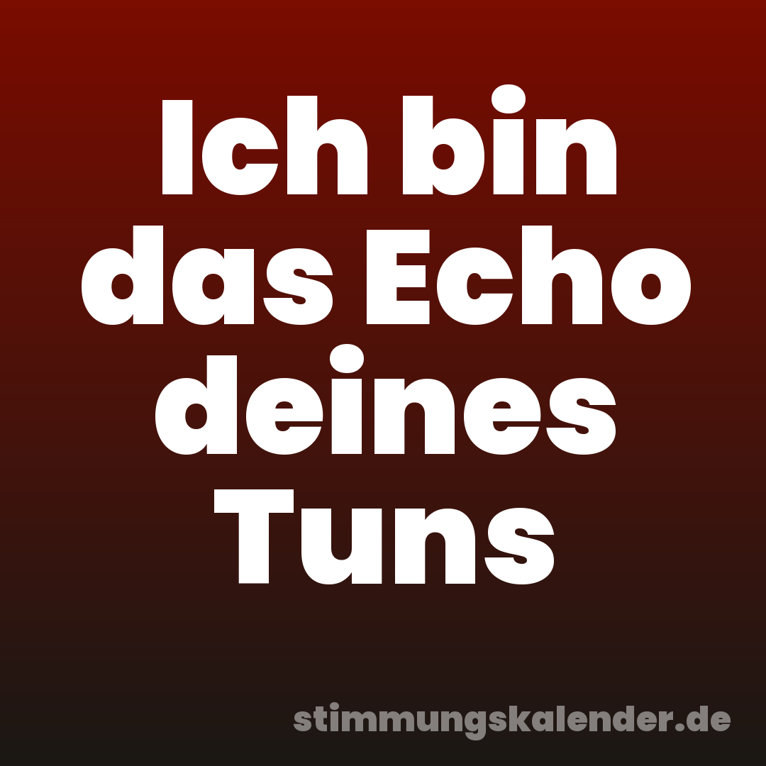 Ich bin das Echo deines Tuns