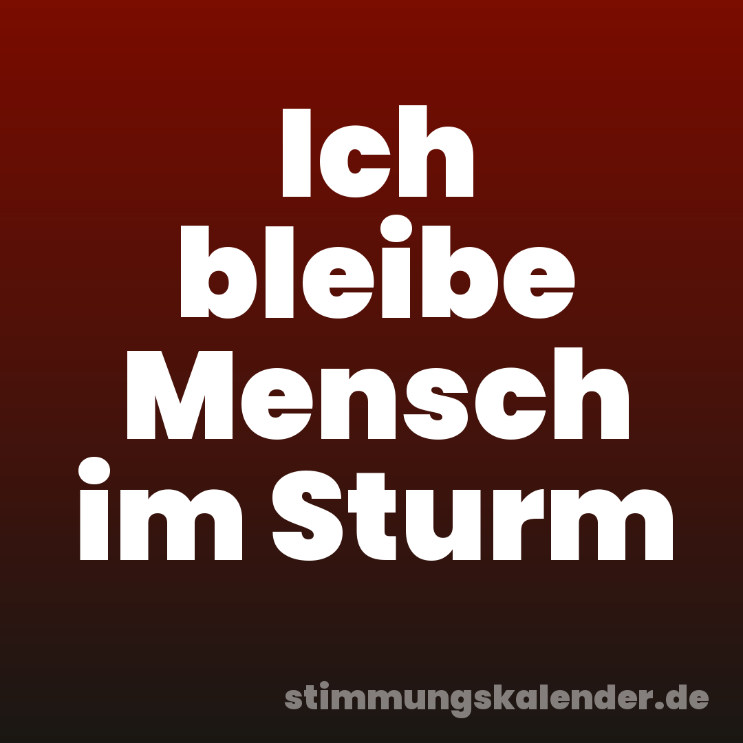 Ich bleibe Mensch im Sturm