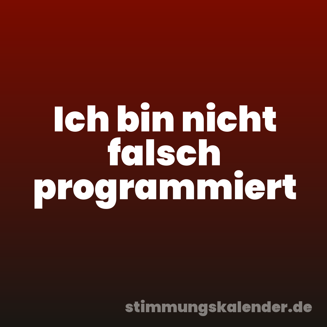 Ich bin nicht falsch programmiert