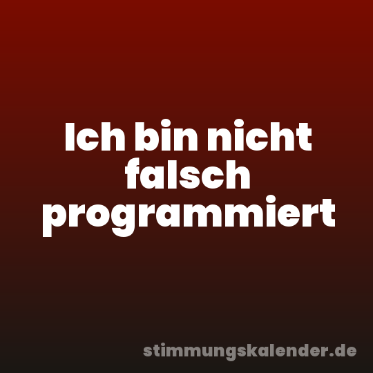 Ich bin nicht falsch programmiert