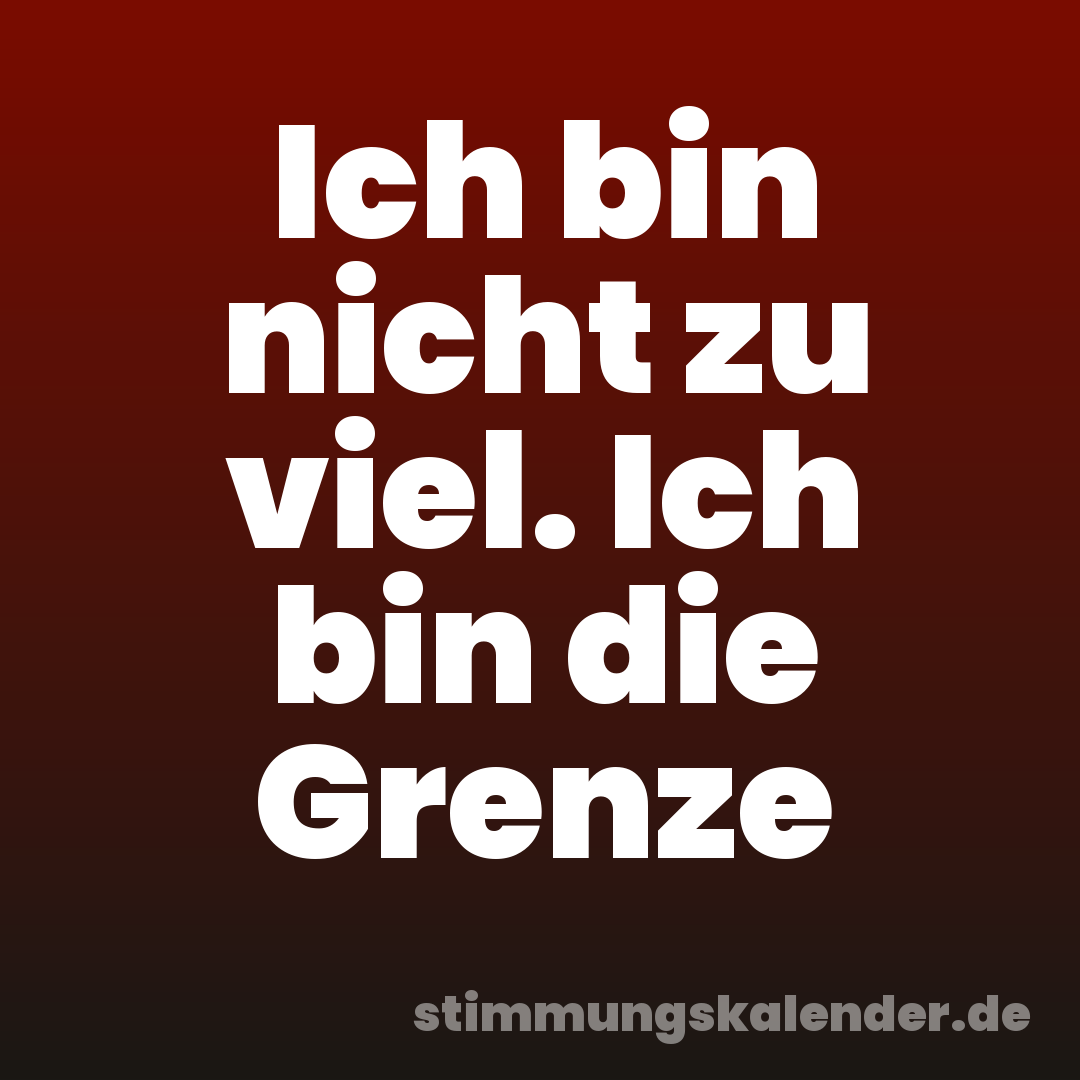 Ich bin nicht zu viel. Ich bin die Grenze