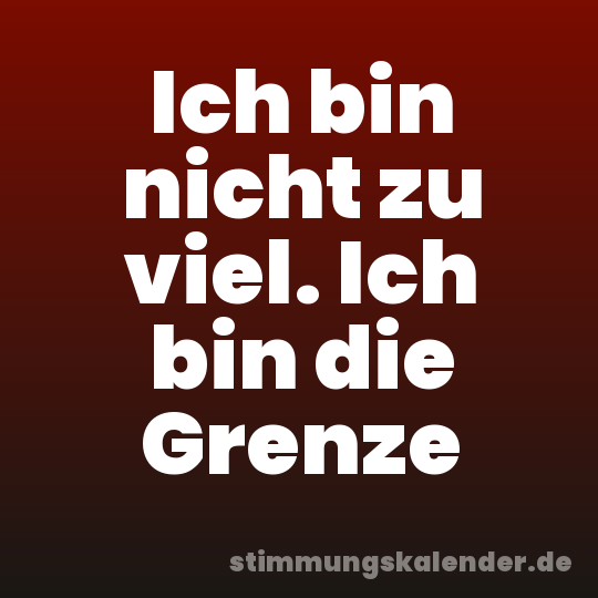 Ich bin nicht zu viel. Ich bin die Grenze