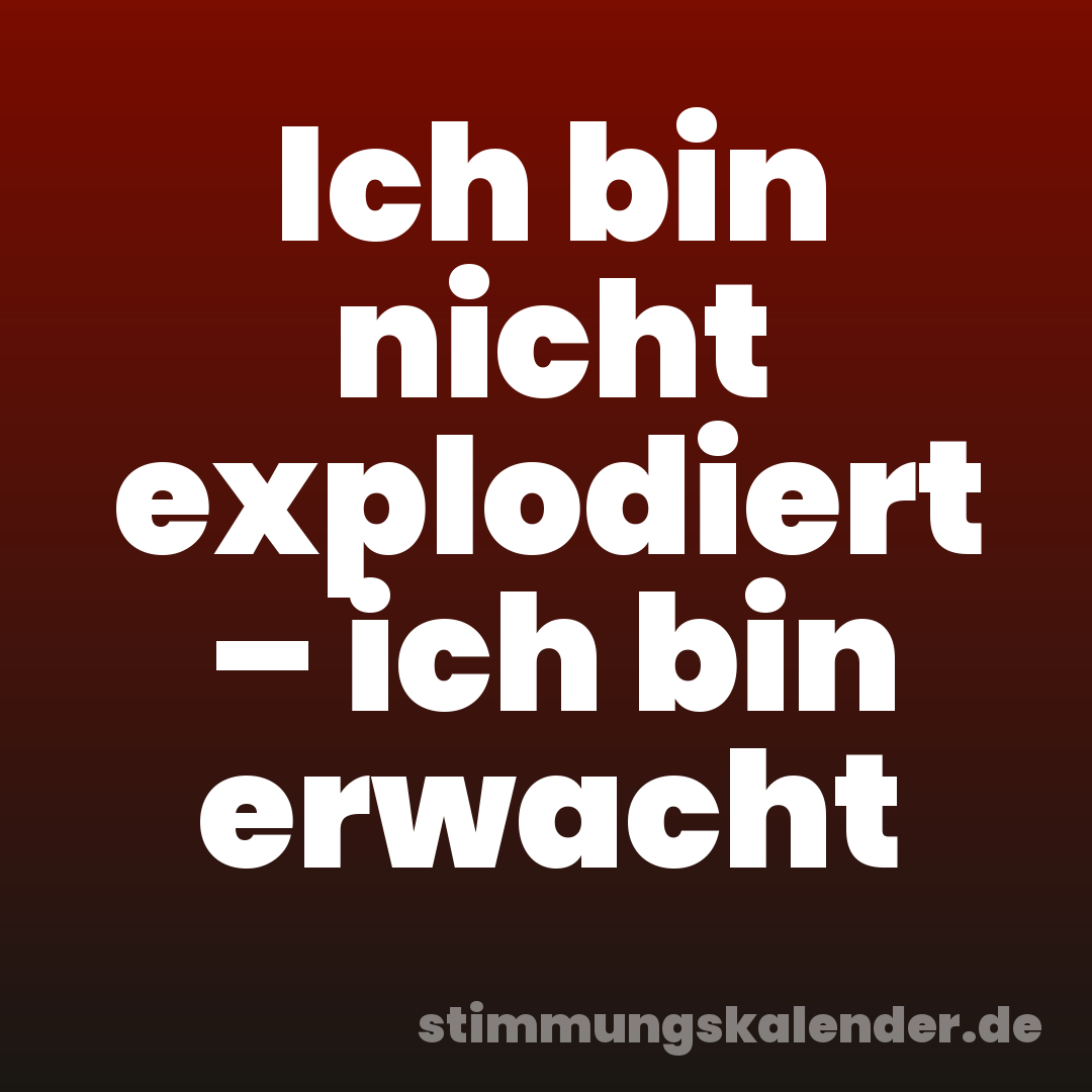 Ich bin nicht explodiert – ich bin erwacht