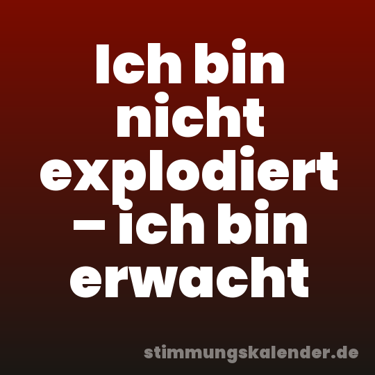 Ich bin nicht explodiert – ich bin erwacht