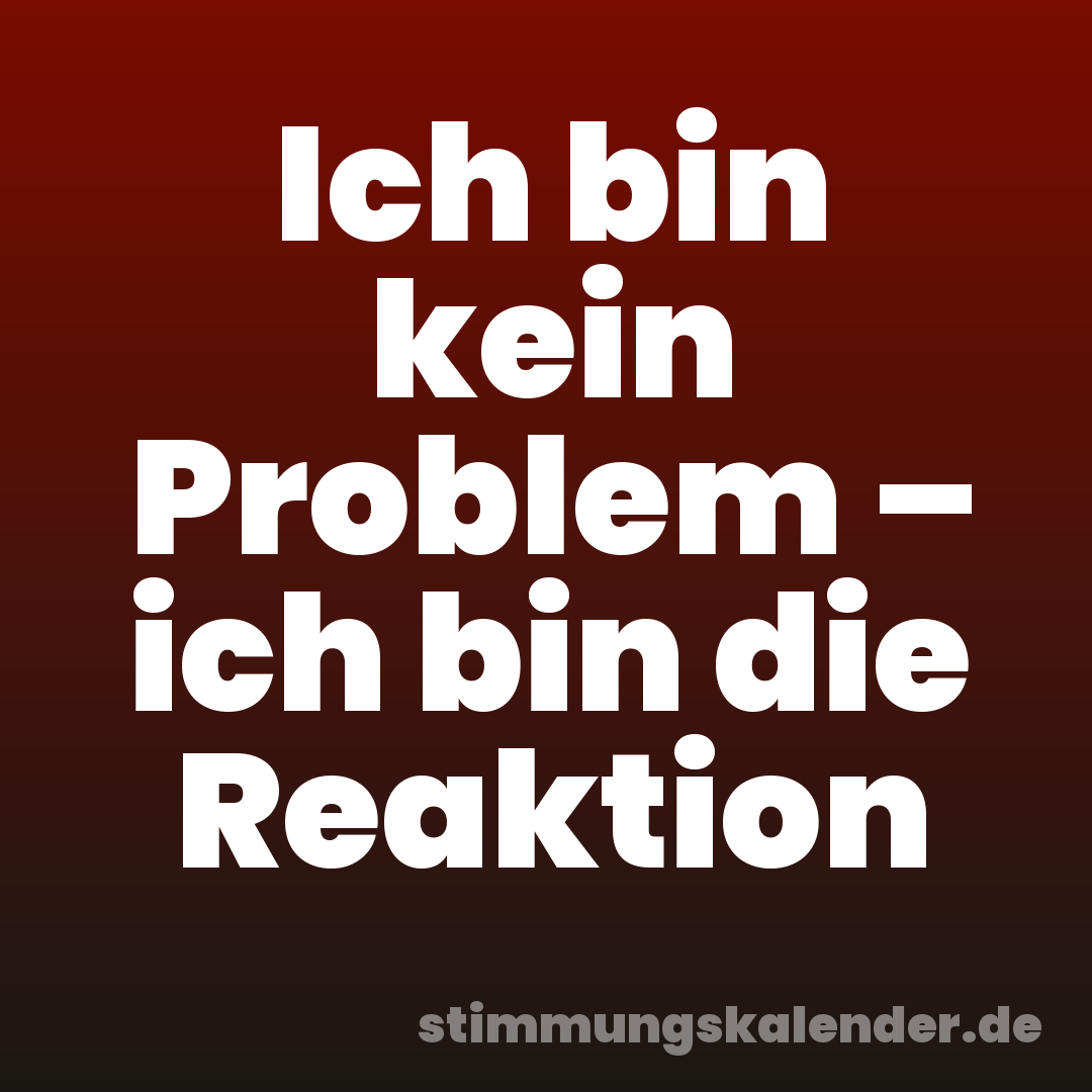 Ich bin kein Problem – ich bin die Reaktion