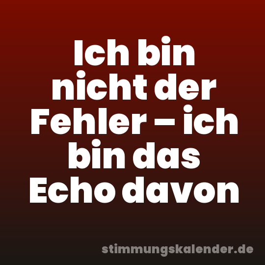 Ich bin nicht der Fehler – ich bin das Echo davon