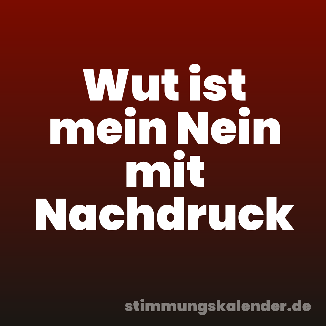 Wut ist mein Nein mit Nachdruck