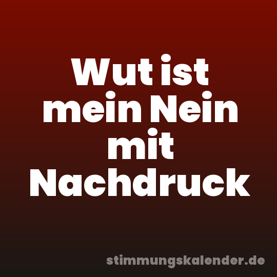 Wut ist mein Nein mit Nachdruck