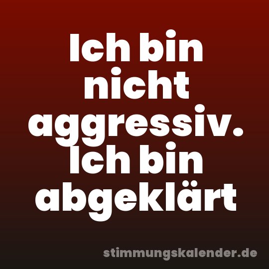 Ich bin nicht aggressiv. Ich bin abgeklärt