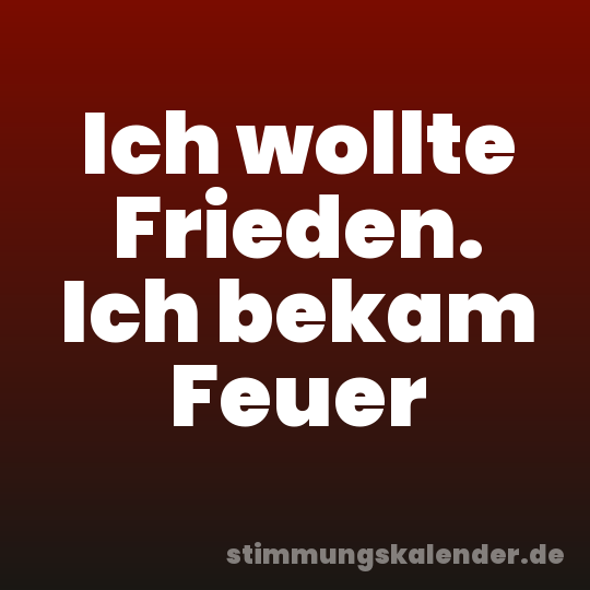 Ich wollte Frieden. Ich bekam Feuer
