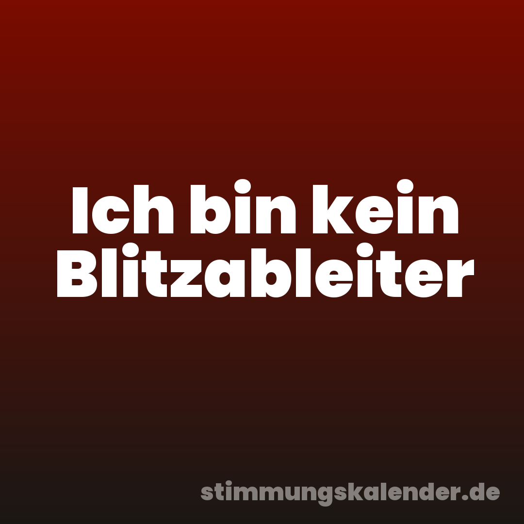 Ich bin kein Blitzableiter