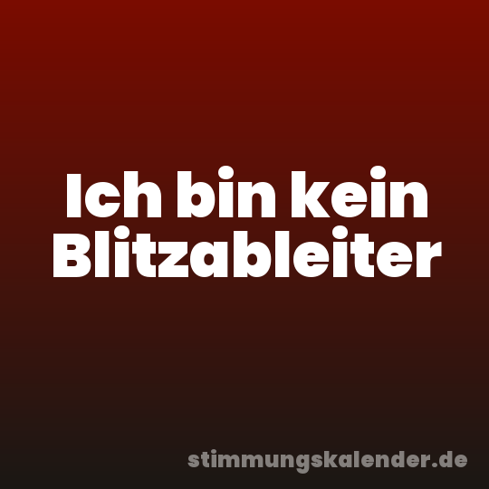 Ich bin kein Blitzableiter