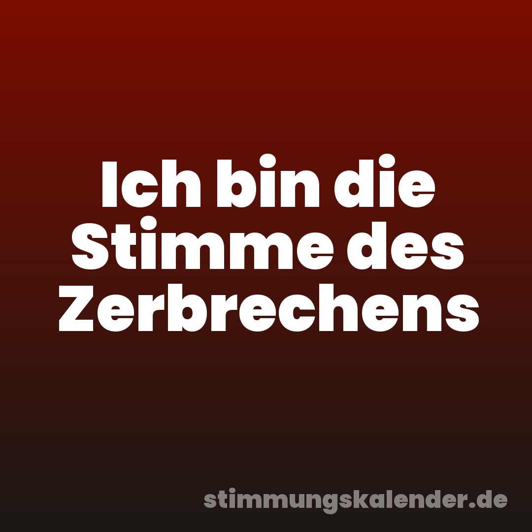 Ich bin die Stimme des Zerbrechens