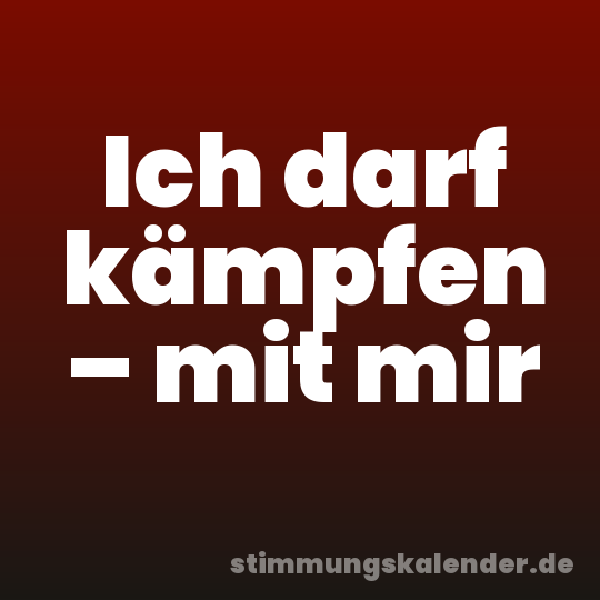 Ich darf kämpfen – mit mir