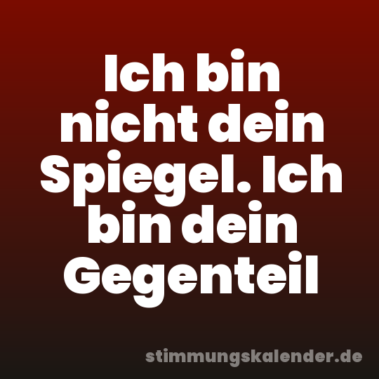 Ich bin nicht dein Spiegel. Ich bin dein Gegenteil